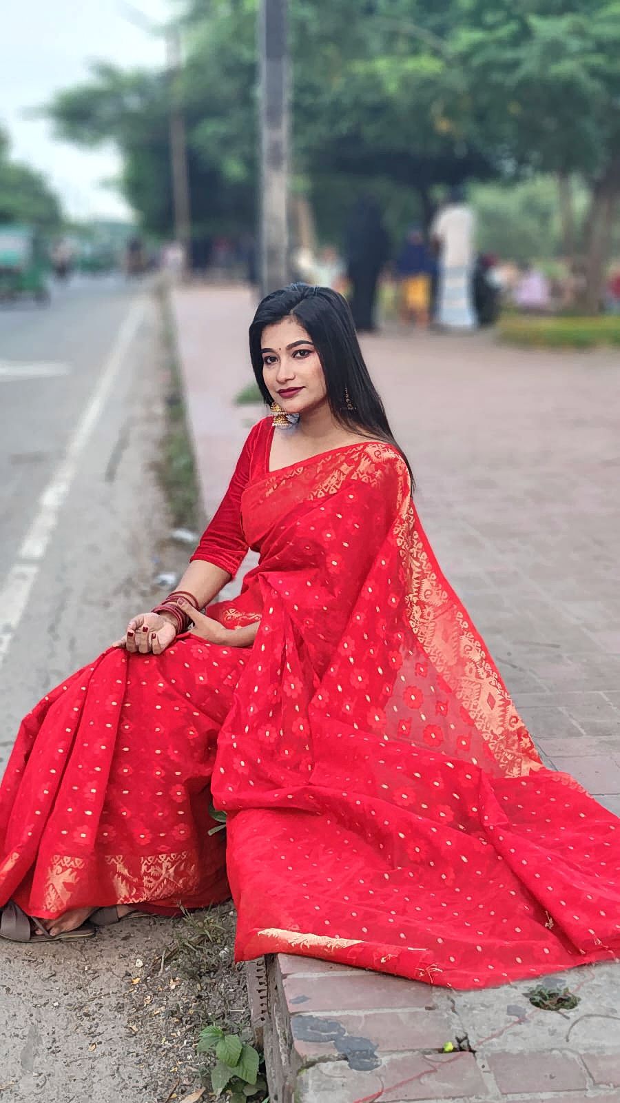Jori Pair Jamdani Saree(জড়ি পাইর জামদানী শাড়ি) - Image 3
