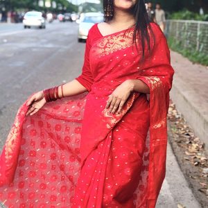 Jori Pair Jamdani Saree(জড়ি পাইর জামদানী শাড়ি)