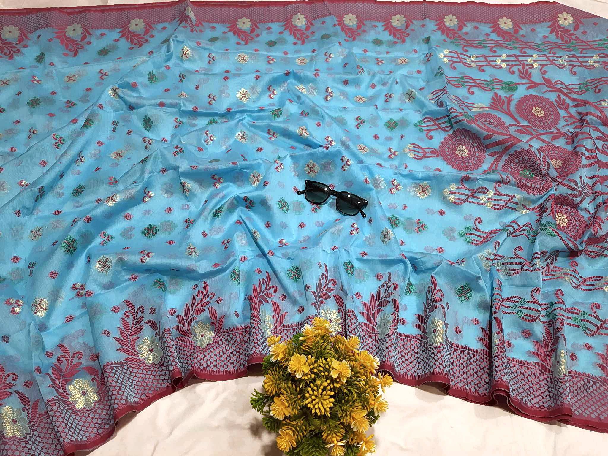 Fuler tura Jamdani Saree (ফুলের তোড়া জামদানী শাড়ি) - Image 5