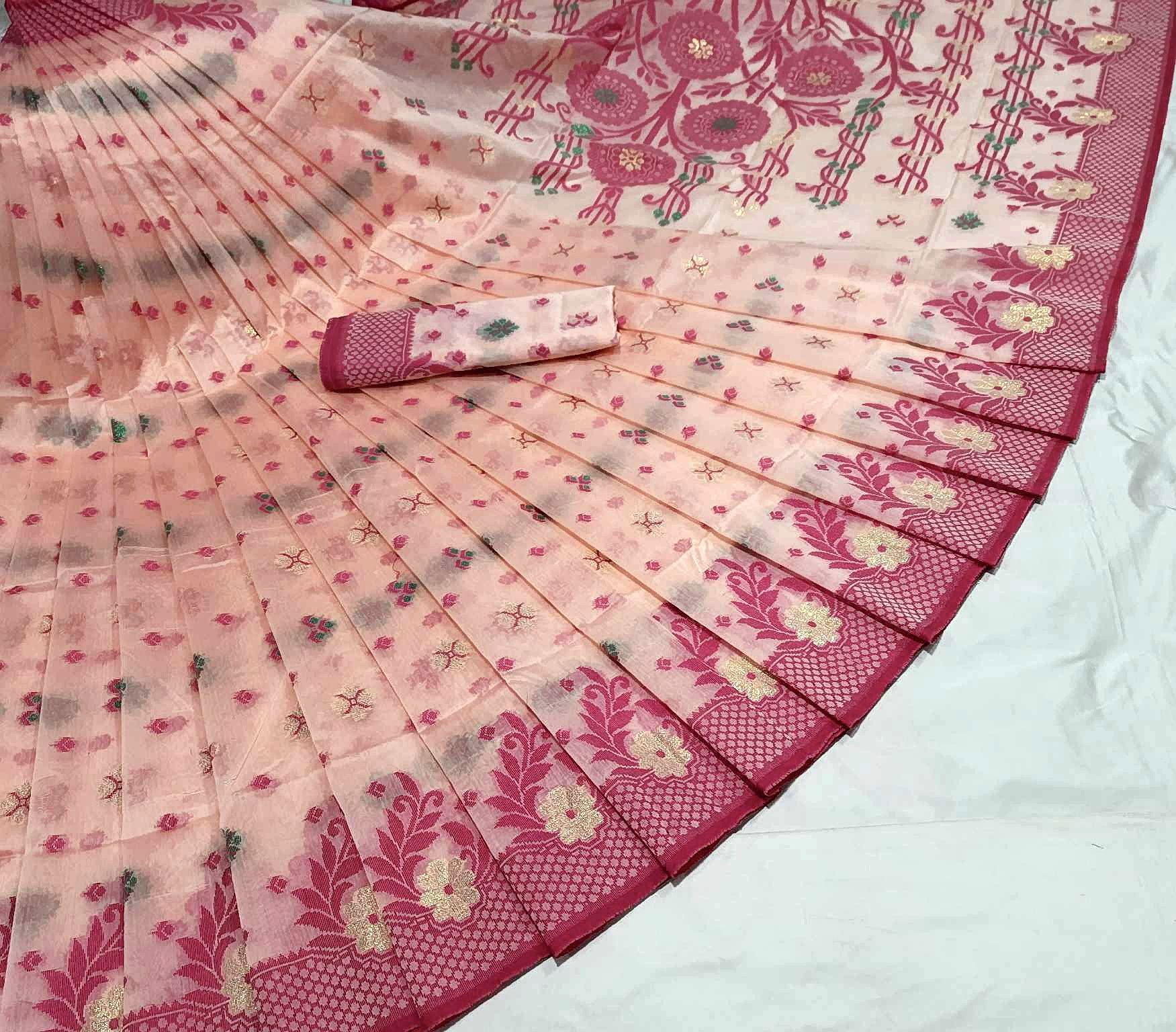 Fuler tura Jamdani Saree (ফুলের তোড়া জামদানী শাড়ি) - Image 4